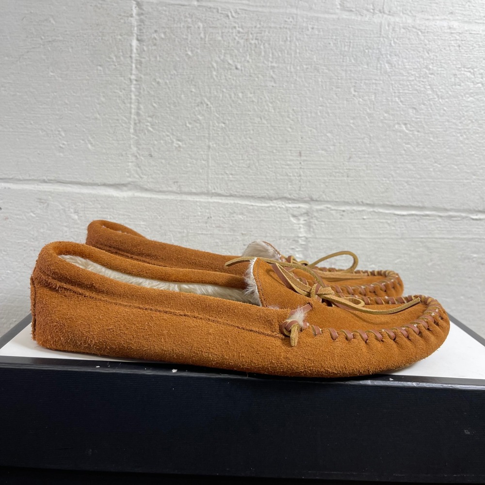 Minnetonka 763 Pile Lined Softsole Slipper Brown Suede Slip On‎ Men's 10 US